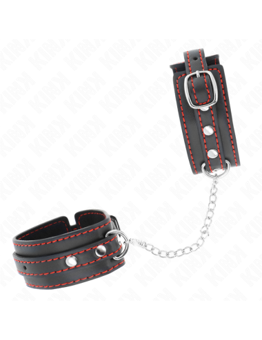 KINK - POTENZIALE DA POLSO PICCOLA NERA CON FODERA ROSSA REGOLABILE 14-24 CM X 3