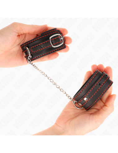 KINK - POTENZIALE DA POLSO PICCOLA NERA CON FODERA ROSSA REGOLABILE 14-24 CM X 3