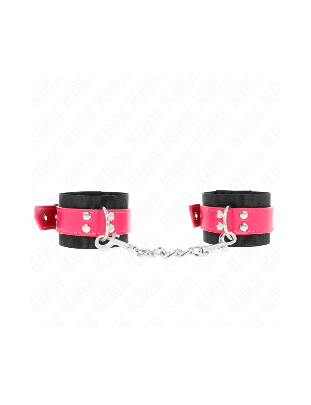 KINK - RESISTENZA DA POLSO IN NYLON NERO CON CINTURA IN SIMILPELLE ROSA LAMPONE REGOLABILE 19-29 CM X 5