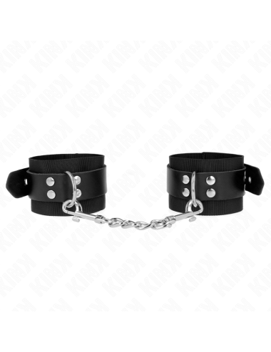 KINK - RESISTENZA DA POLSO IN NYLON NERO CON CINTURA IN PELLE NERA REGOLABILE 19-29 CM X 5
