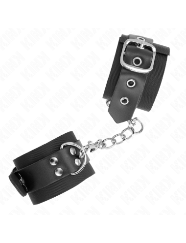 KINK - RESISTENZA DA POLSO IN NYLON NERO CON CINTURA IN PELLE NERA REGOLABILE 19-29 CM X 5