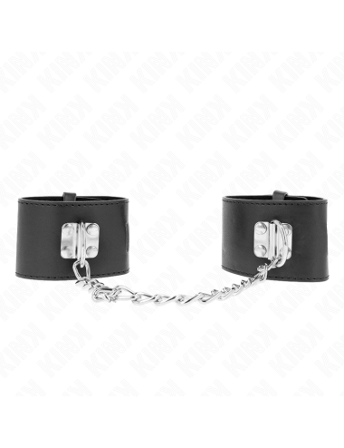 KINK - POLSO FISSO CON CATENA 30 CM E CHIUSURA LUCCHETTO NERO REGOLABILE 16-23 CM X 5