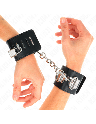 KINK - RESISTENZA DA POLSO MULTIPOSIZIONE CON CHIUSURA A LUCCHETTO NERA REGOLABILE 16-23 CM X 5,5 CM