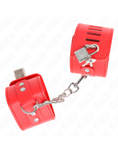 KINK - RESISTENZA DA POLSO CON CHIUSURA A LUCCHETTO ROSSO REGOLABILE 16-23 CM X 5