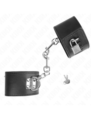KINK - RESISTENZA DA POLSO CON CHIUSURA A LUCCHETTO NERO REGOLABILE 16-23 CM X 5