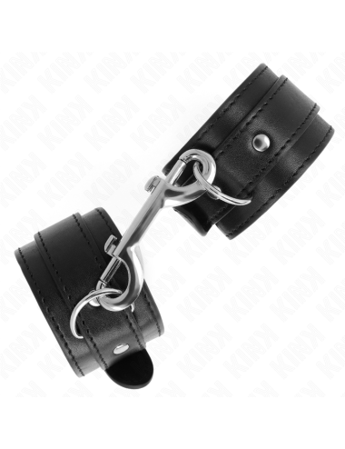 KINK - POTENZIALE DA POLSO FILA DI RIVETTI SINGOLA NERA REGOLABILE 17-28 CM X 5 CM