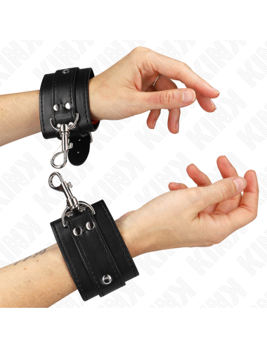 KINK - RESISTENZA DA POLSO PER DUNGEON CON CHIUSURA NERA REGOLABILE 21-28 CM X 5