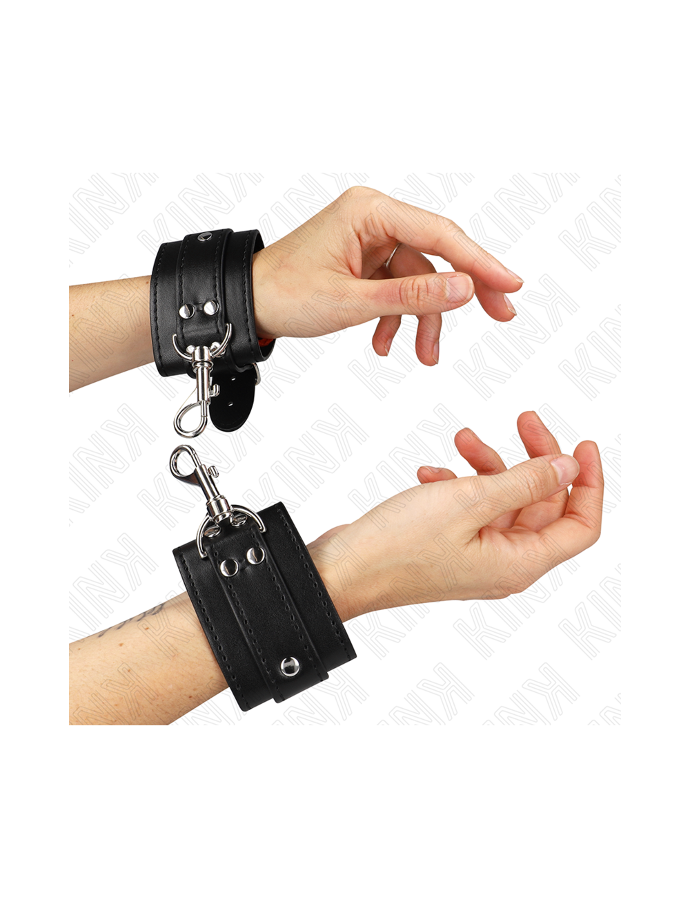 KINK - RESISTENZA DA POLSO PER DUNGEON CON CHIUSURA NERA REGOLABILE 21-28 CM X 5