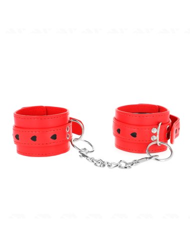 KINK - POLSO ROSSO CON INTARSIO A CUORE NERO REGOLABILE 21-28 CM X 5