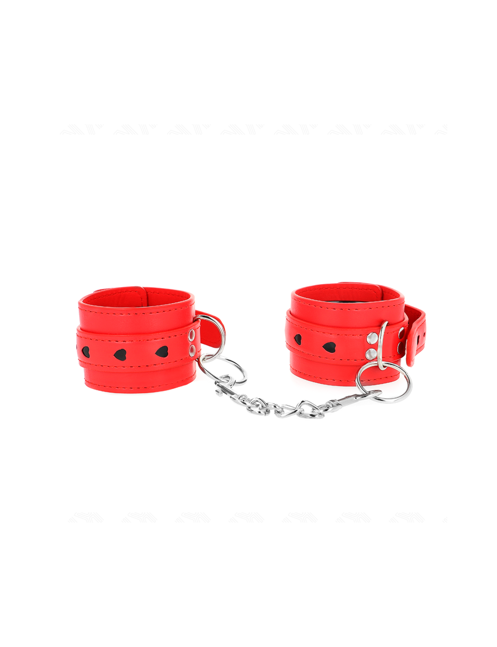 KINK - POLSO ROSSO CON INTARSIO A CUORE NERO REGOLABILE 21-28 CM X 5