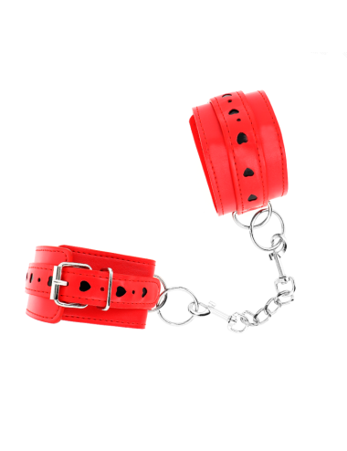 KINK - POLSO ROSSO CON INTARSIO A CUORE NERO REGOLABILE 21-28 CM X 5