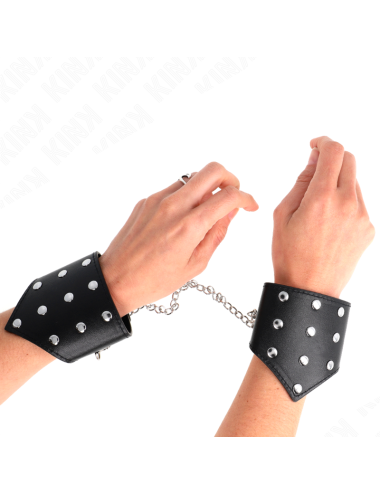 KINK - BRACCIALI STILE PUNTO NERO CON CATENA REGOLABILE 17-23 CM X 8,5 CM