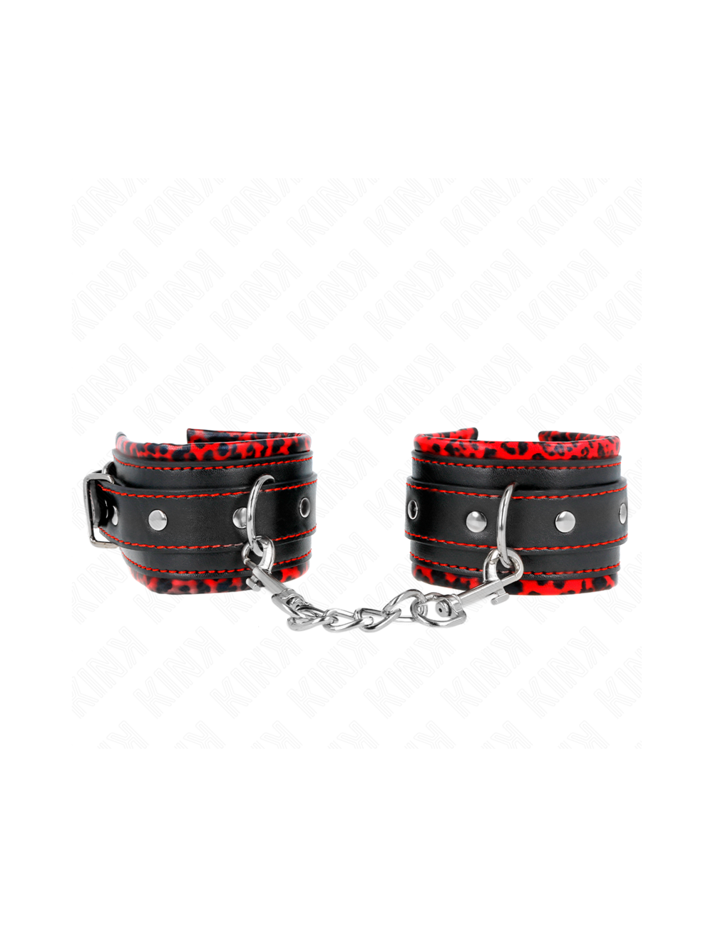 KINK - POGGIPOLSI IMBOTTITI IN PELLICCIA ROSSO/NERO REGOLABILE 17-29 CM X 6 CM