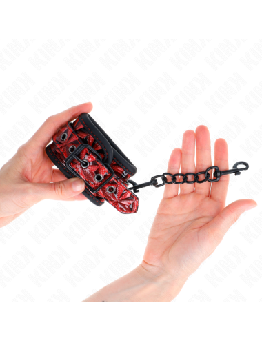 KINK - RESISTENZA DA POLSO CON MOTIVO A DIAMANTI ROSSO SCURO REGOLABILE 17-26 CM X 5