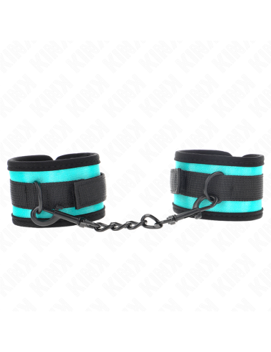 KINK - TENUTA DA POLSO IN NYLON CON GANCIO E LOOP NERO-BLU REGOLABILE 18-32 CM X 5 CM