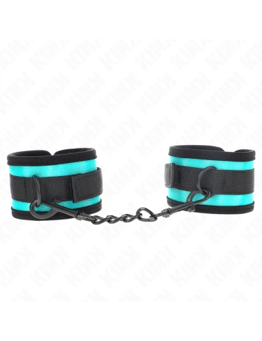 KINK - TENUTA DA POLSO IN NYLON CON GANCIO E LOOP NERO-BLU REGOLABILE 18-32 CM X 5 CM