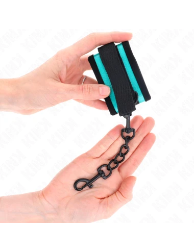 KINK - TENUTA DA POLSO IN NYLON CON GANCIO E LOOP NERO-BLU REGOLABILE 18-32 CM X 5 CM
