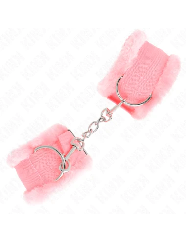 KINK - POGGIPOLSI FODERATI IN PELLICCIA ROSA REGOLABILE 17-31 CM X 7 CM