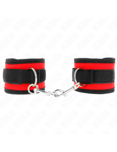 KINK - TENUTA DA POLSO IN NYLON HOOK&LOOP ROSSO-NERO MODELLO 2 REGOLABILE 18-35 CM X 6 CM