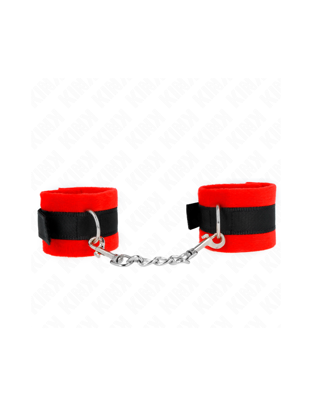 KINK - POLSINI IN PELLICCIA PER PRINCIPIANTI NERO-ROSSO 30 X 7 CM