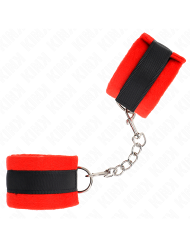 KINK - POLSINI IN PELLICCIA PER PRINCIPIANTI NERO-ROSSO 30 X 7 CM