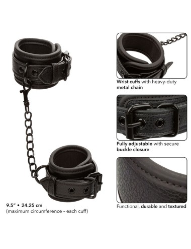 CALEXOTICS - NOCTURNAL MANICHETTE DA POLSO IN PELLE REGOLABILI NERE