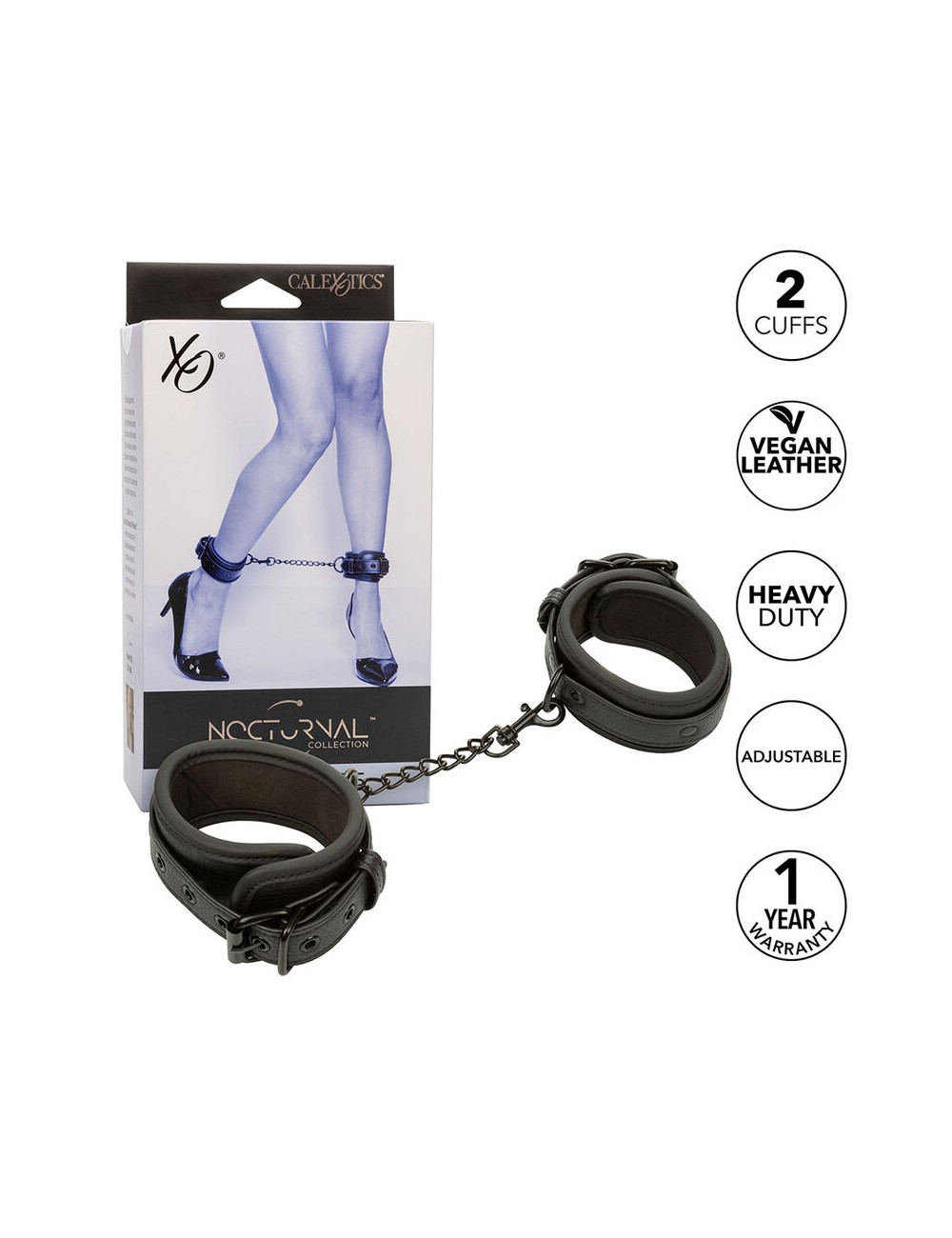 CALEXOTICS - NOCTURNAL CAVIGLIERE IN PELLE REGOLABILI NERE