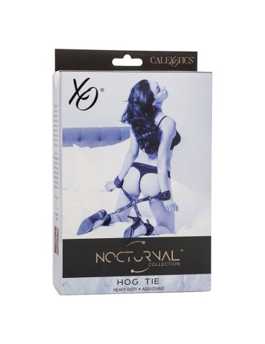 CALEXOTICS - NOCTURNAL CONNETTORE HOG TIE CUERO REGOLABILE NERO
