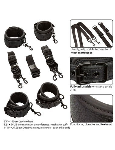 CALEXOTICS - NOCTURNAL CINGHIE PER LETTO IN PELLE REGOLABILI NERE