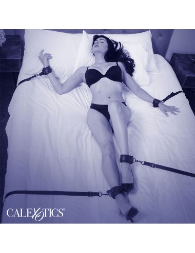 CALEXOTICS - NOCTURNAL CINGHIE PER LETTO IN PELLE REGOLABILI NERE