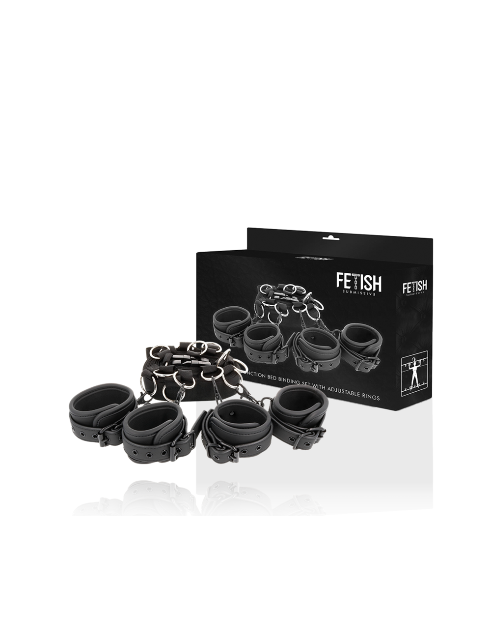 FETISH SUBMISSIVE - SET DI CRAVATTE DA LETTO CON FODERA IN NOPRENE