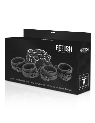FETISH SUBMISSIVE - SET DI CRAVATTE DA LETTO CON FODERA IN NOPRENE