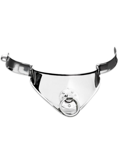 METAL HARD - COLLARE DI CONTENIMENTO RIGIDO IN METALLO CON ANELLO E LUCCHETTO 12