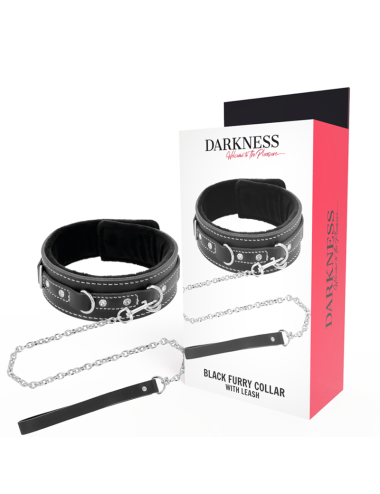 DARKNESS - COLLANA IN PELLE DI ALTA QUALITÀ CON GUINZAGLIO