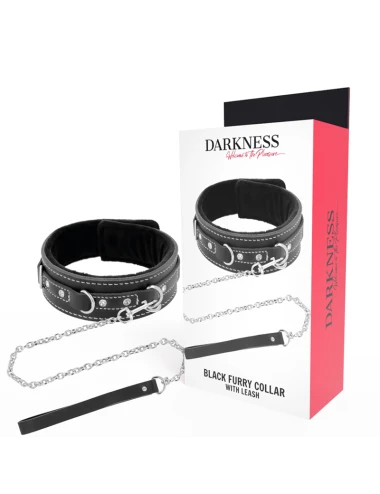 DARKNESS - COLLANA IN PELLE DI ALTA QUALITÀ CON GUINZAGLIO
