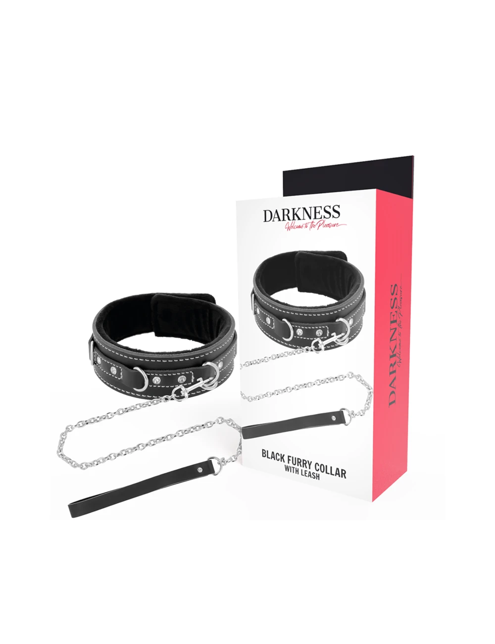 DARKNESS - COLLANA IN PELLE DI ALTA QUALITÀ CON GUINZAGLIO DARKNESS - COLLANA IN PELLE DI ALTA QUALITÀ CON GUINZAGLIO