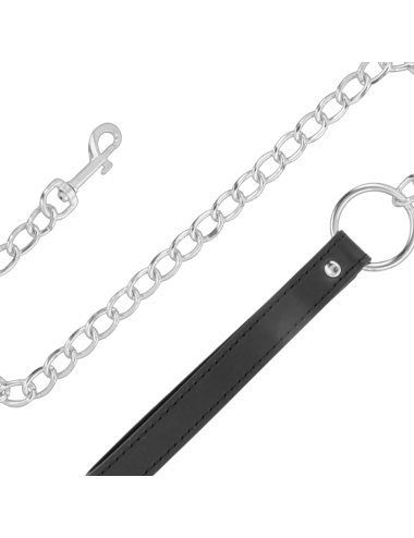 DARKNESS - COLLANA IN MORBIDA PELLE CON CATENA