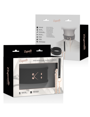 COQUETTE CHIC DESIRE - COLLANA IN PELLE FANTASIA VEGANA CON CINTURINO E FODERA IN NEOPRENE