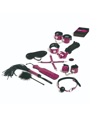 TEASE & PLEASE - SET 13 ACCESSORI BONDAGE MAGENTA