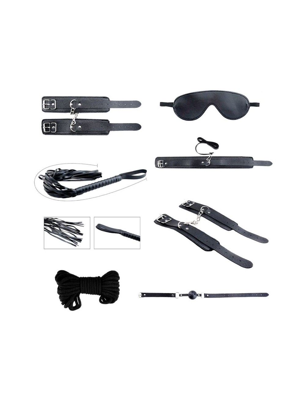 ALIVE - DESIDERI SEGRETI KIT 7 PEZZI BDSM NERO ALIVE - DESIDERI SEGRETI KIT 7 PEZZI BDSM NERO