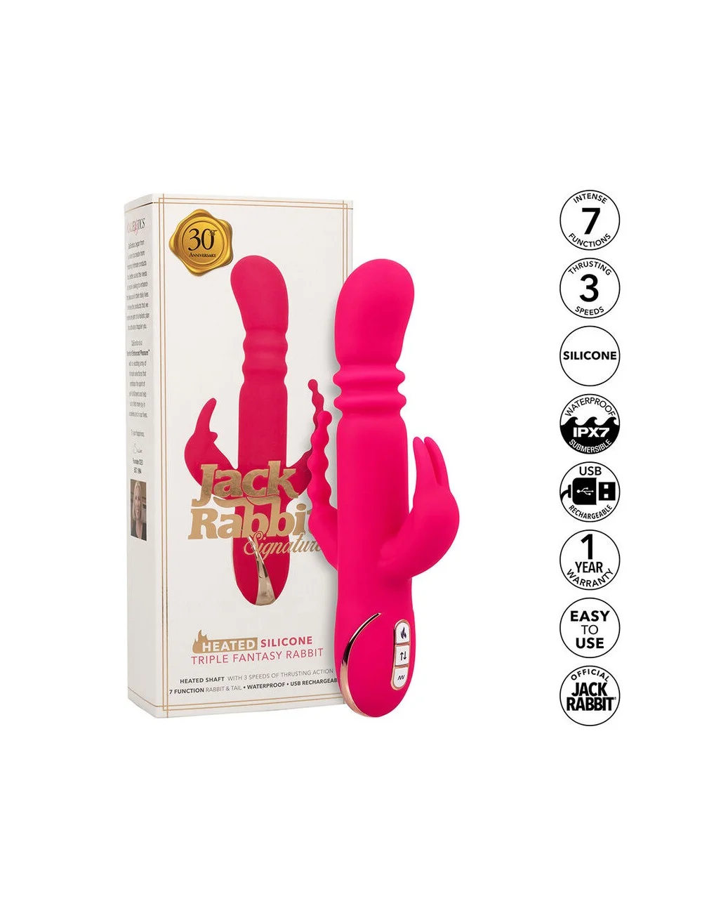 CALEXOTICS - JACK FANTASY VIBRATORE TRIPLO RISCALDATO ROSA CONIGLIO CALEXOTICS - JACK FANTASY VIBRATORE TRIPLO RISCALDATO ROSA CONIGLIO