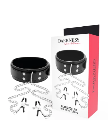 DARKNESS - COLLARE CON Morsetti PER CAPEZZOLI NERO