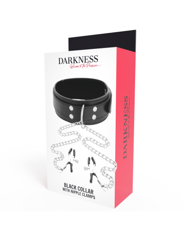 DARKNESS - COLLARE CON Morsetti PER CAPEZZOLI NERO