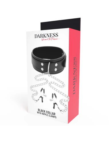 DARKNESS - COLLARE CON Morsetti PER CAPEZZOLI NERO