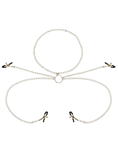 OHMAMA FETISH 4 MORSETTI PER CAPEZZOLI CON COLLANA A CATENA