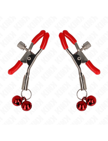 KINK - PINZA PER CAPEZZOLI DOPPIA CAMPANA ROSSA 6 CM