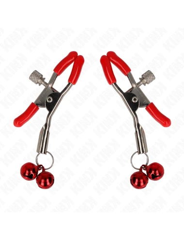 KINK - PINZA PER CAPEZZOLI DOPPIA CAMPANA ROSSA 6 CM