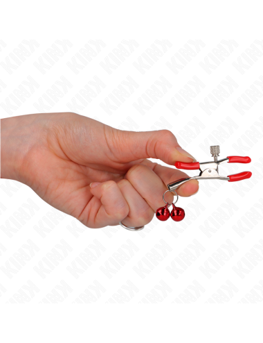 KINK - PINZA PER CAPEZZOLI DOPPIA CAMPANA ROSSA 6 CM