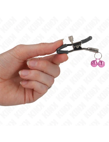 KINK - MORSETTO PER CAPEZZOLI DOPPIA CAMPANA ROSA 6 CM