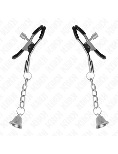 KINK - MORSETTI PER CAPEZZOLI CON CIONDOLO CAMPANELLA IN ARGENTO 6 CM
